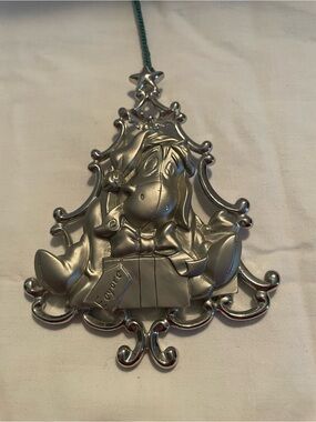 NWOT SilverTone Disney Eeyore Ornament - Holiday Tree Design